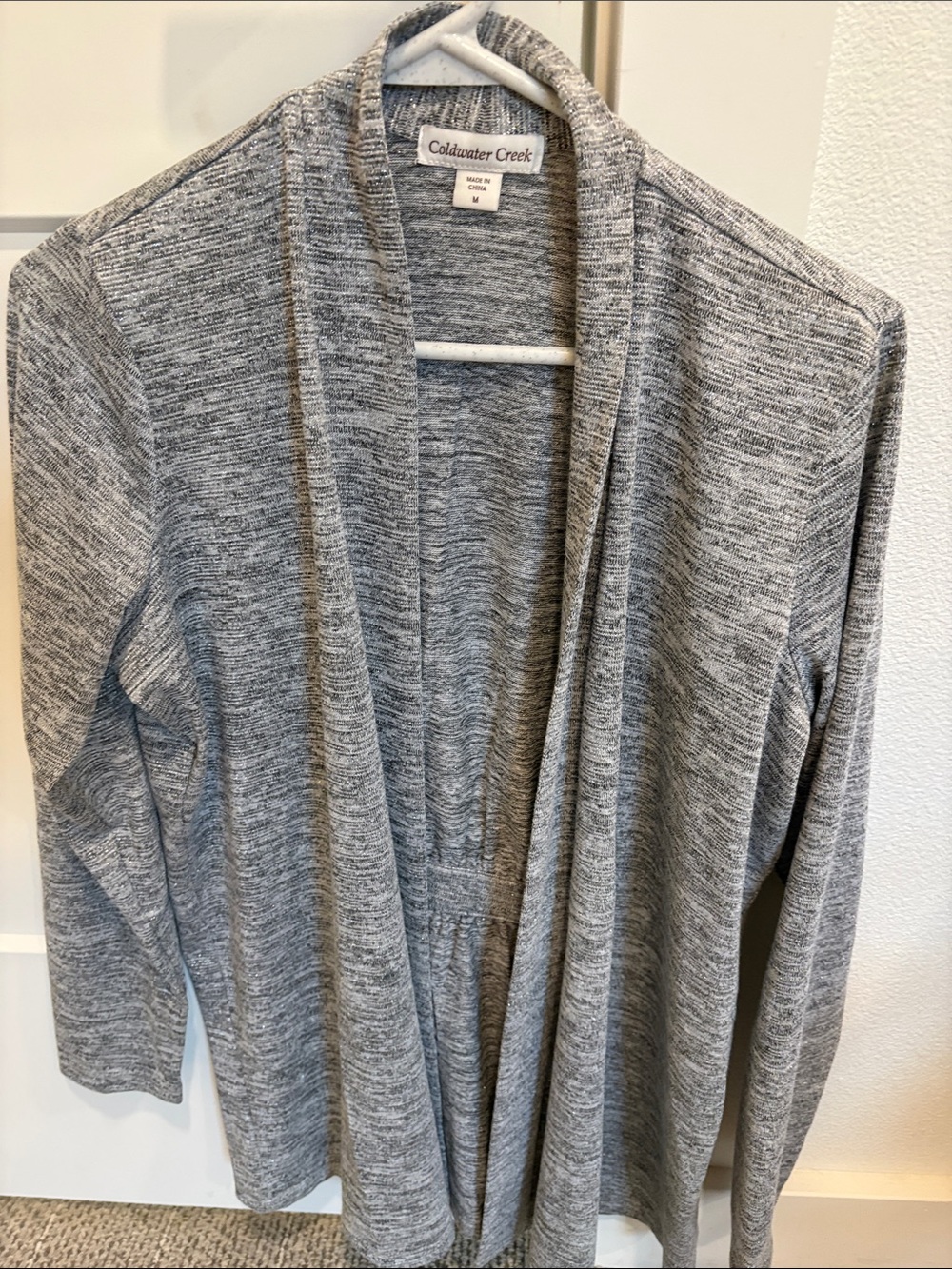 Coldwater Creek Heather Gray Open-Front Cardigan